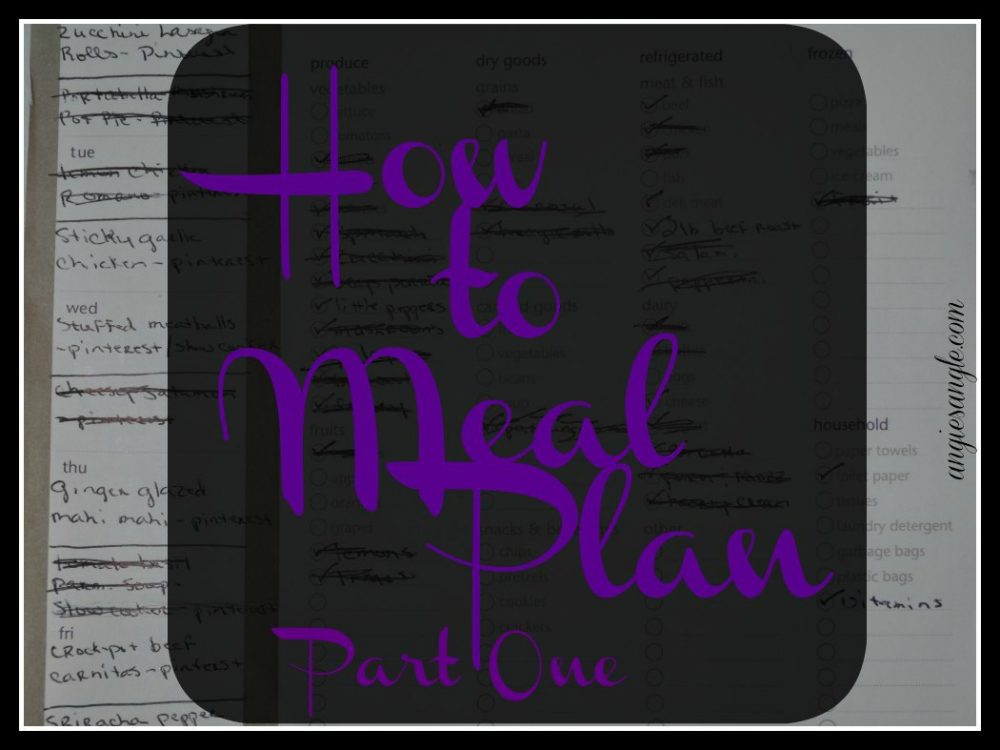 How to Meal Plan Part One