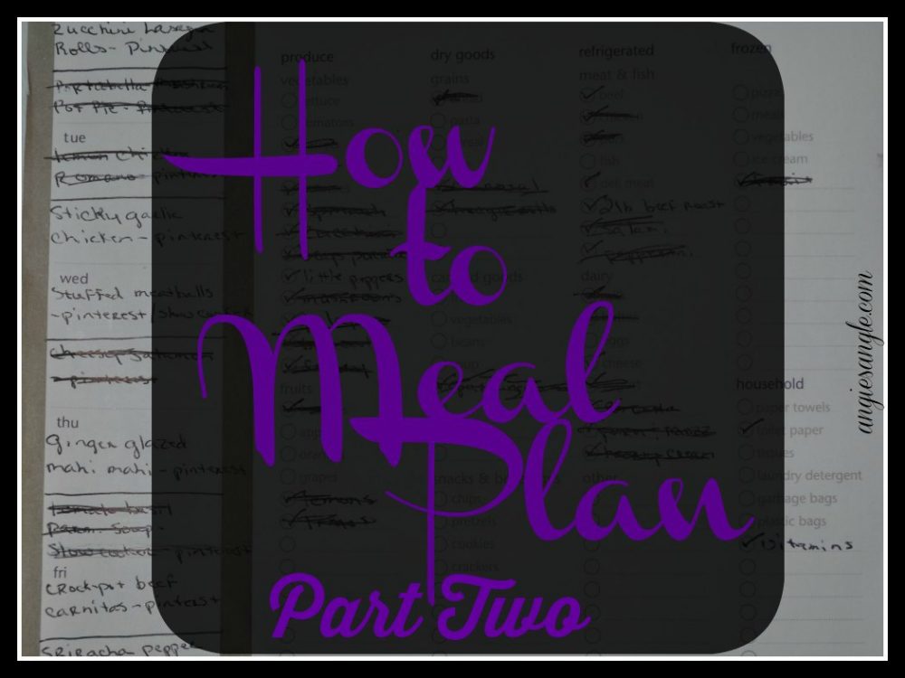 How to Meal Plan – Part Two – Healthy Tuesday #HealthyTuesday