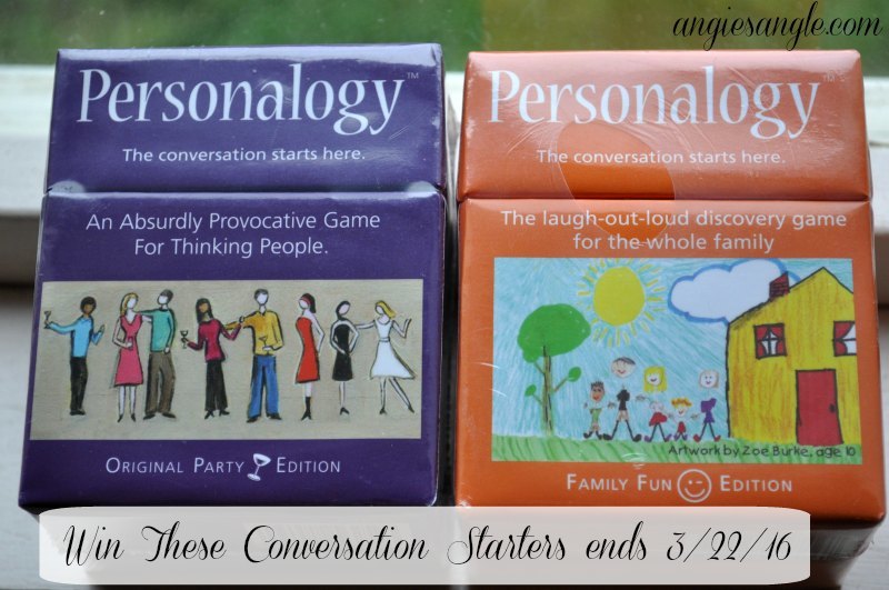 Conversation Starters – Personalogy Review and Giveaway ends 3/22/16