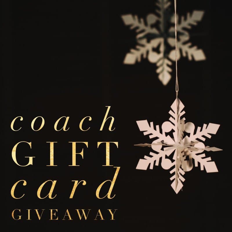 $200 Coach Gift Card Giveaway ends 12/30/16
