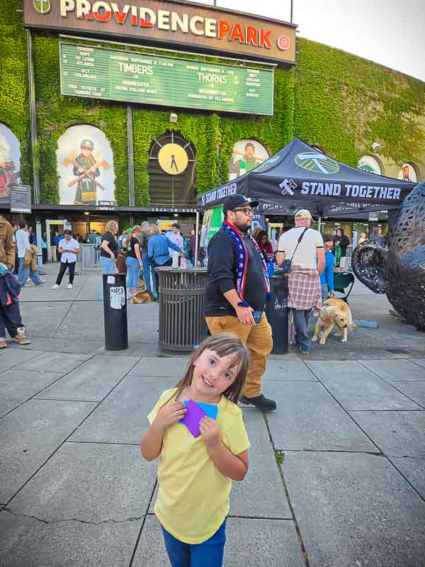 Lily at Timbers Game