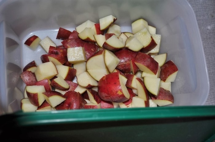 prepping red potatoes - Catch the Moment 365 for 2014