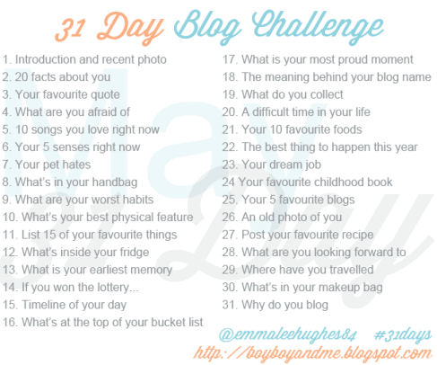 31 Day Blog Challenge