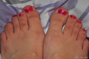 Day 105 - Painted Toes - Hot Pink