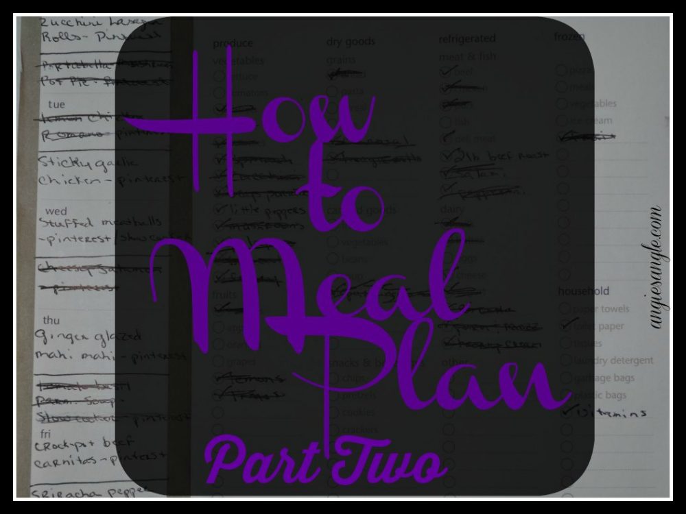 How to Meal Plan - Part Two