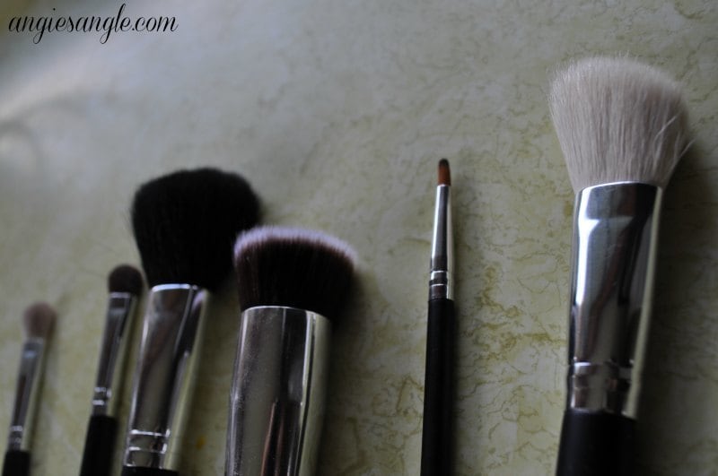 makeup brushes - in a row