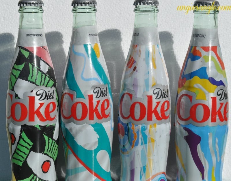 How To Do Colorful Eyes That Pop Inspired by Diet Coke Bottles - In a Row with white