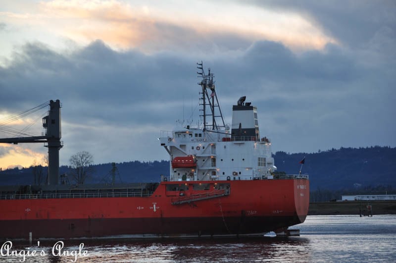 2017 Catch the Moment 365 Week 6 - Day 37 - Cargo Ship and Puffy Clouds