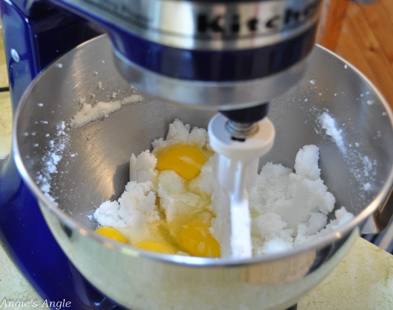 Stir together things for the applesauce cake