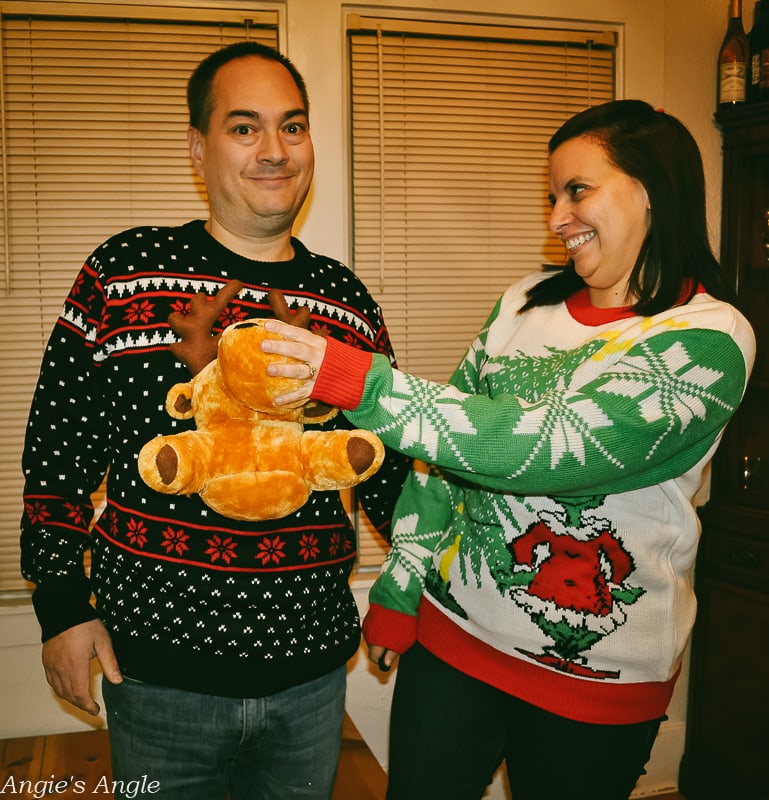 3-D Ugly Christmas Sweater with Stuffed Moose