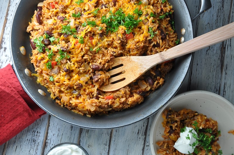 Cheesy Ground Beef Skillet